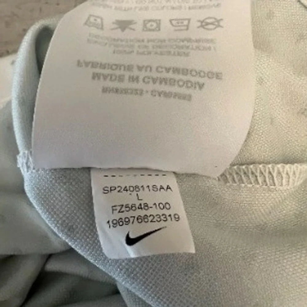 Nike Dri Fit White Gray Dot Casual Short Sleeve Polo Shirt Size Large GC